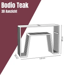 Sidetable van zwarte latjes - Bodio Teak Slats