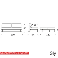 Slaapbank met eiken poten - Innovation Living Sly Wood
