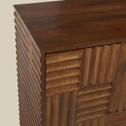 Smal dressoir kastje met houtsnijwerk - Bodio Yemi