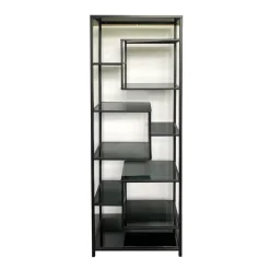 Smal hoog wandrek staal met glas - Kare Design Loft