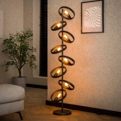 Staande lamp metalen ringen - Santa Hover