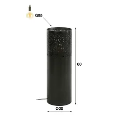 Staande lamp zwart nickel metaal 60 cm - Santa Cilinder Nickel