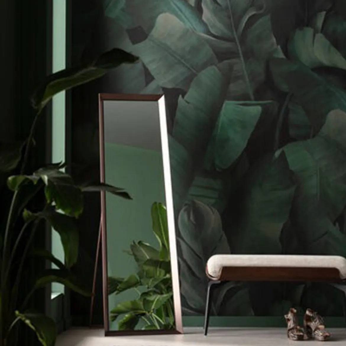 Staande spiegel taupe bruine rand - Kare Design Arezzo Coffee