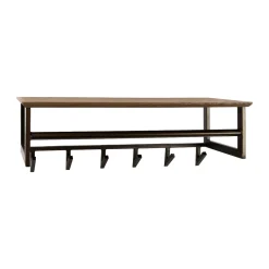Stalen kapstok met eikenhoutlook plank - Santa Bruno