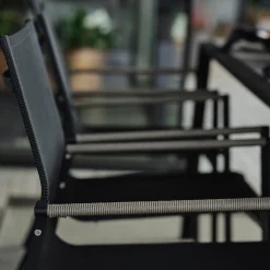 Stapelbare tuinstoel zwart roestvrij staal - Brafab Lyra