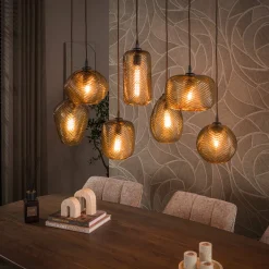 Stijlvolle hanglamp met smoke-bruin glas - Santa Chevron