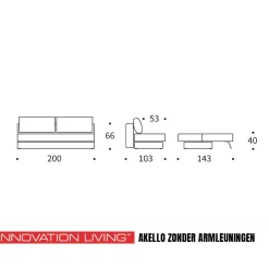 Strepen slaapbank met armleuningen - Innovation Living Akello Armleuningen