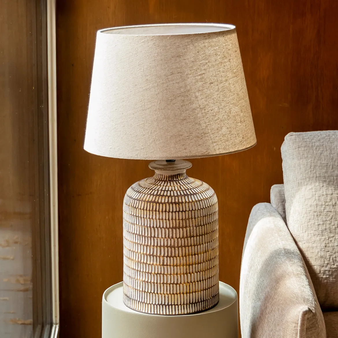 Tafellamp beige tinten - Dutchbone Russel