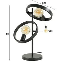 Tafellamp metalen ringen - Santa Hover