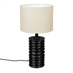 Tafellamp zwart aluminium geribbeld - Dutchbone Yalu
