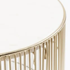 Tafeltje goud met wit marmer - Kare Design Beam White
