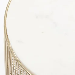 Tafeltje goud met wit marmer - Kare Design Beam White
