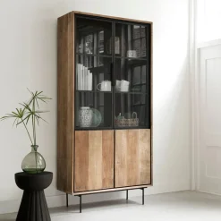 Teak buffetkast met zwarte binnenkant 100 cm - DTP Home Metropole