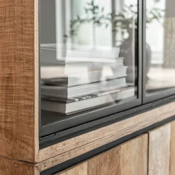 Teak buffetkast met zwarte binnenkant 140 cm - DTP Home Metropole