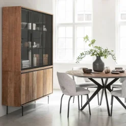 Teak buffetkast met zwarte binnenkant 140 cm - DTP Home Metropole
