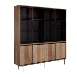 Teak buffetkast met zwarte binnenkant 180 cm - DTP Home Metropole