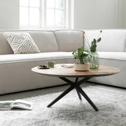 Teakhouten salontafel rond - DTP Home Metropole