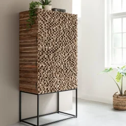 Teak kast met latjes mozaiek - Must Living Sticks