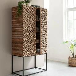 Teak kast met latjes mozaiek - Must Living Sticks