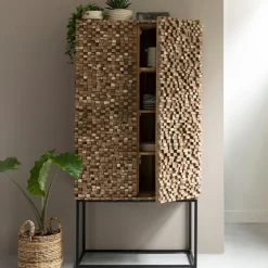 Teak kast met latjes mozaiek - Must Living Sticks