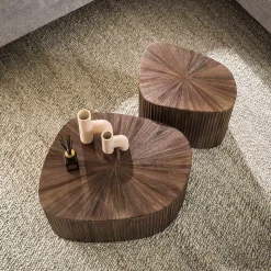 Teak salontafelset met ribbels - Giani Maya Teak Square