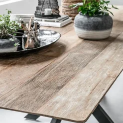 Teak tafel Curves met kruispoot - DTP Home Timeless