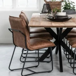 Teak tafel Curves met kruispoot - DTP Home Timeless