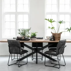 Teak tafel Curves met kruispoot - DTP Home Timeless