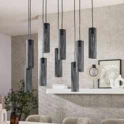 Trapse eettafel lamp metaalgaas zwart - Santa Tube Mesh