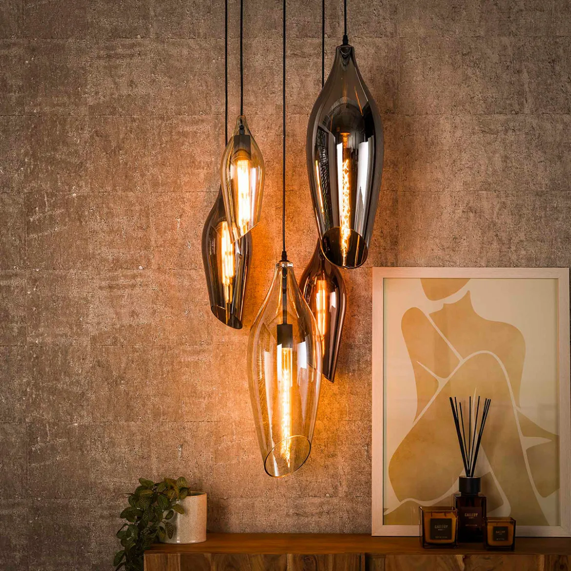 Trapse hanglamp gekleurd glas - Santa Cocoon