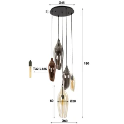 Trapse hanglamp gekleurd glas - Santa Cocoon