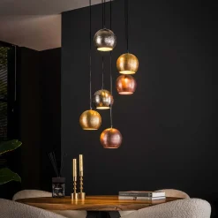Trapse hanglamp metalen bollen - Santa Josh