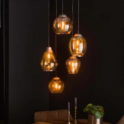 Trapse hanglamp met glazen kappen - Santa Mix