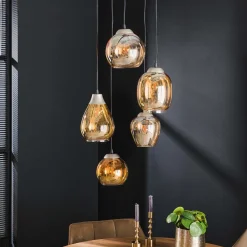 Trapse hanglamp met glazen kappen - Santa Mix