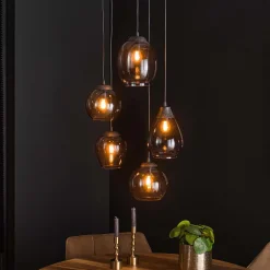 Trapse hanglamp met glazen kappen - Santa Mix