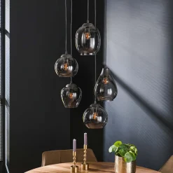 Trapse hanglamp met glazen kappen - Santa Mix