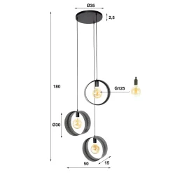 Trapse hanglamp rond metaal gaas - Santa Ring