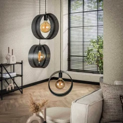Trapse hanglamp rond metaal gaas - Santa Ring