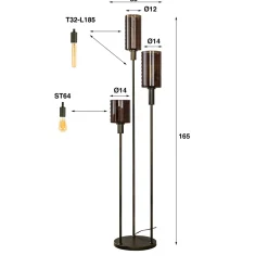 Trapse vloerlamp brons - Santa Sepiora