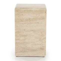 Travertin bijzettafel vierkant - Eleonora Donta