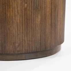 Travertin bureau met ribbel hout - Eleonora Mari