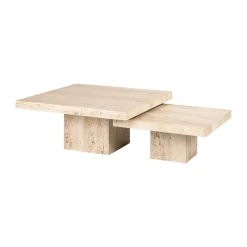 Travertin salontafel set vierkant - Richmond Interiors La Cantera