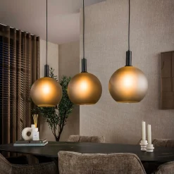 Trio matglazen hanglamp - Santa Bubble Frosted
