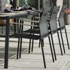 Tuinset 6 persoons betonlook metaal - Brafab Lyra Set