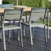 Tuinset 6 persoons teak en aluminium - Brafab Nox/Lola Set