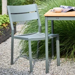 Tuinset 6 persoons teak en aluminium - Brafab Nox/Lola Set