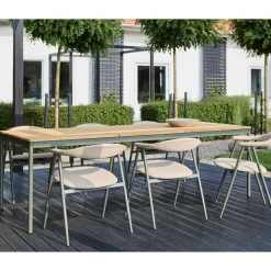 Tuinset 6 persoons teak en aluminium - Brafab Nox/Boi Set