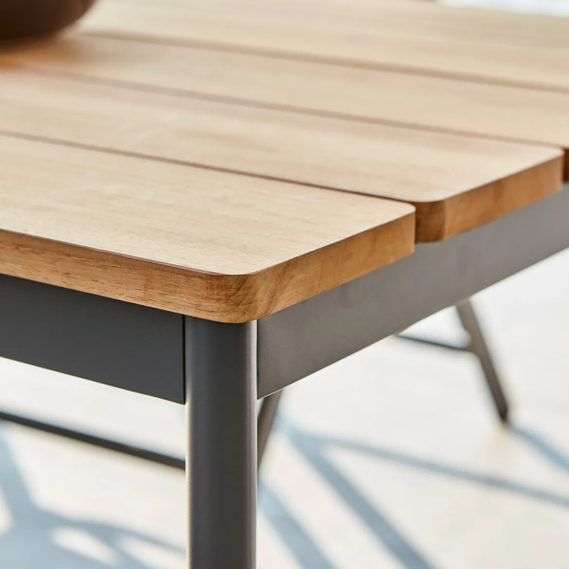 Tuinset 6 persoons teak en aluminium - Brafab Nox/Boi Set