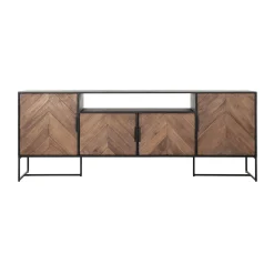 TV-dressoir zwart met visgraat - DTP Home Criss Cross