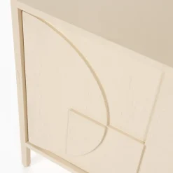 Tv-meubel beige hout met patroon - Zuiver Faces